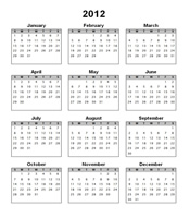 2012 calendar