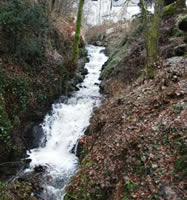 A series of natural falls which are impassable to salmon